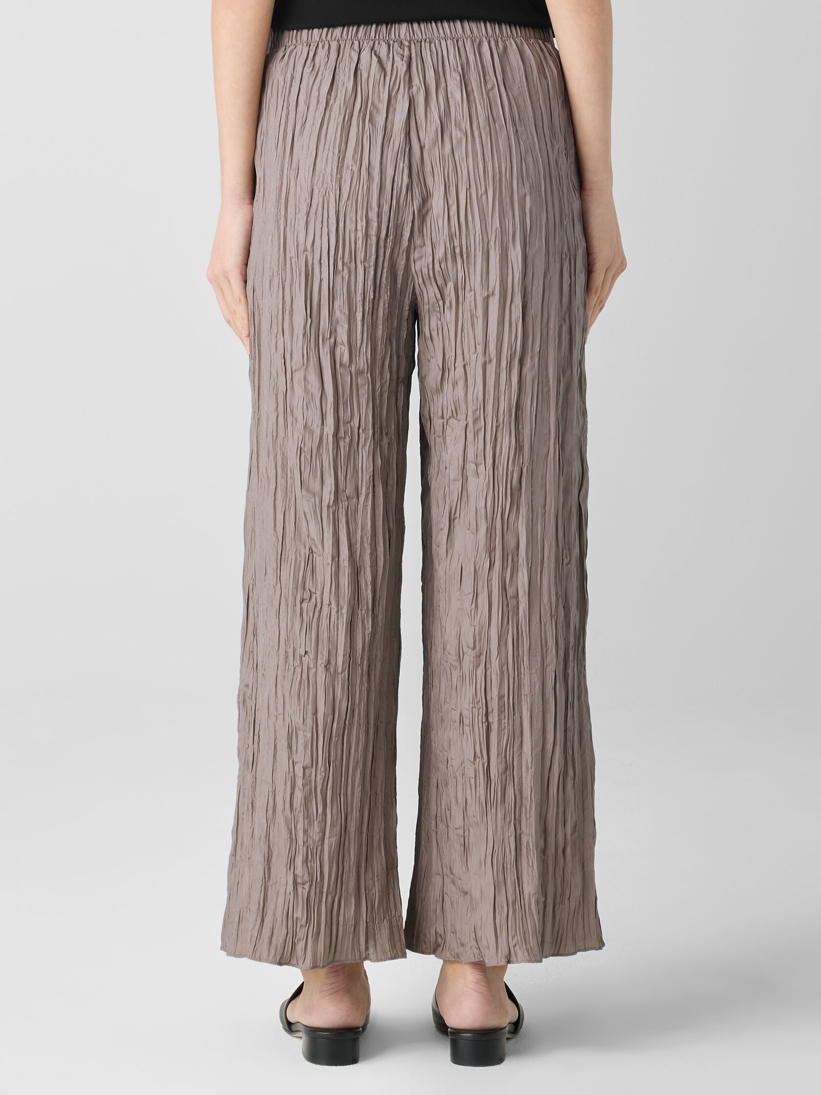 Crushed Silk Wide-Leg Pant