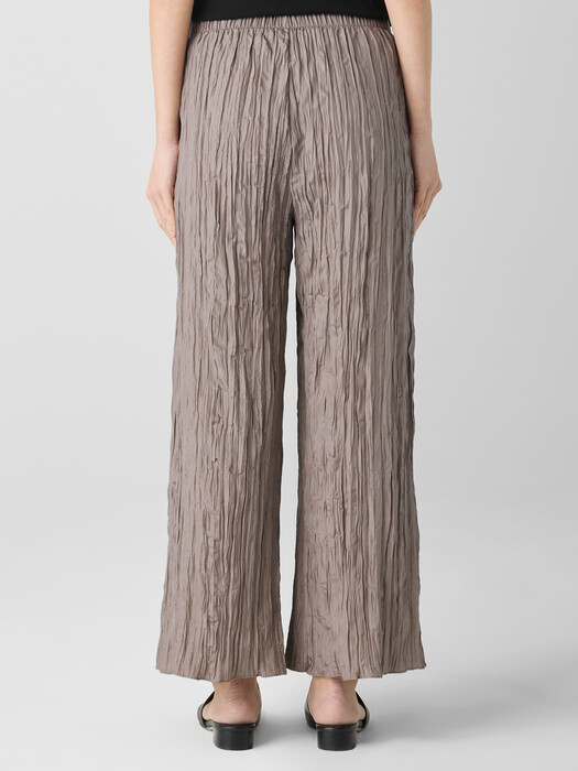 Crushed Silk Wide-Leg Pant