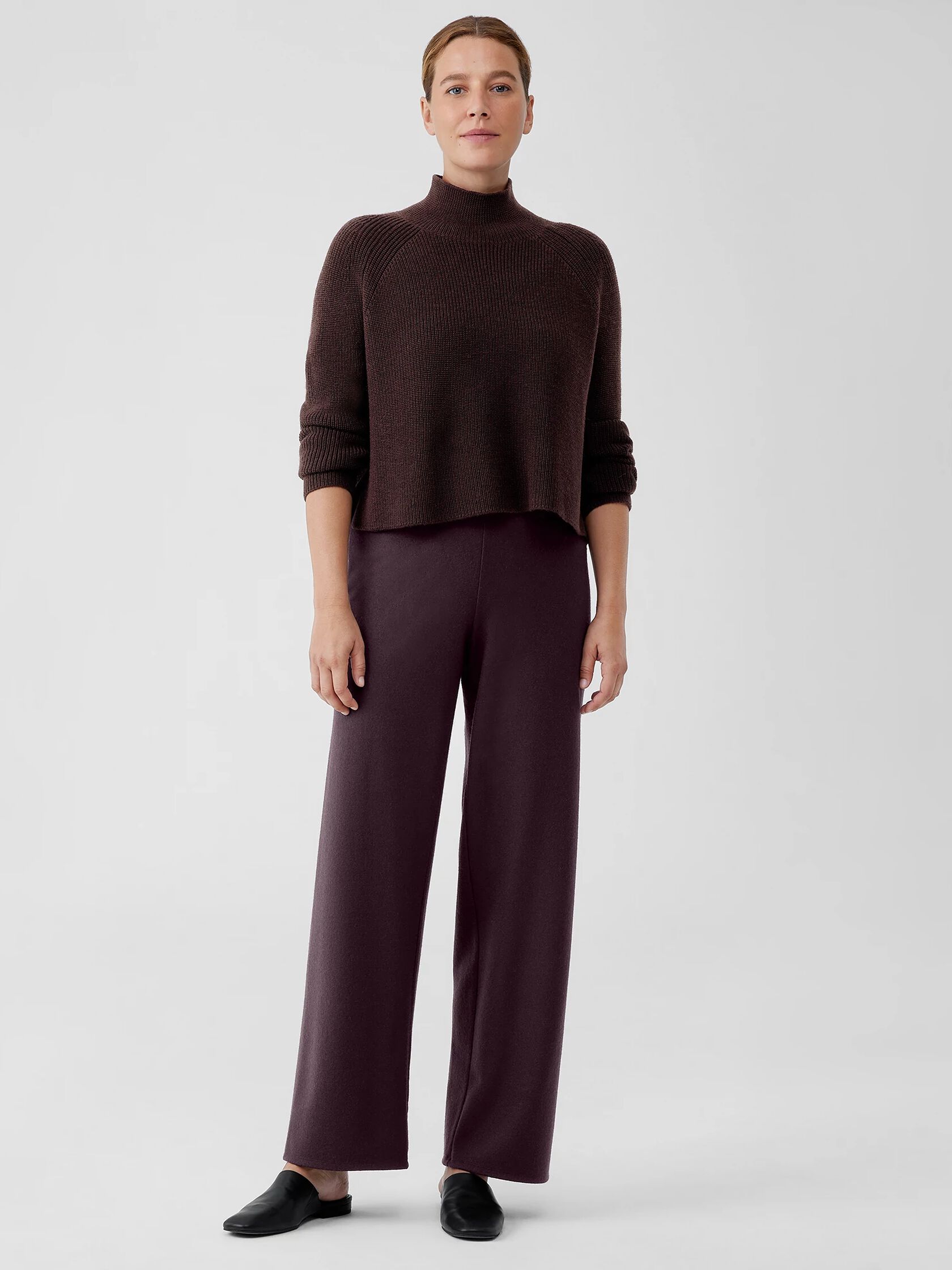 Boiled Wool Jersey Straight Pant