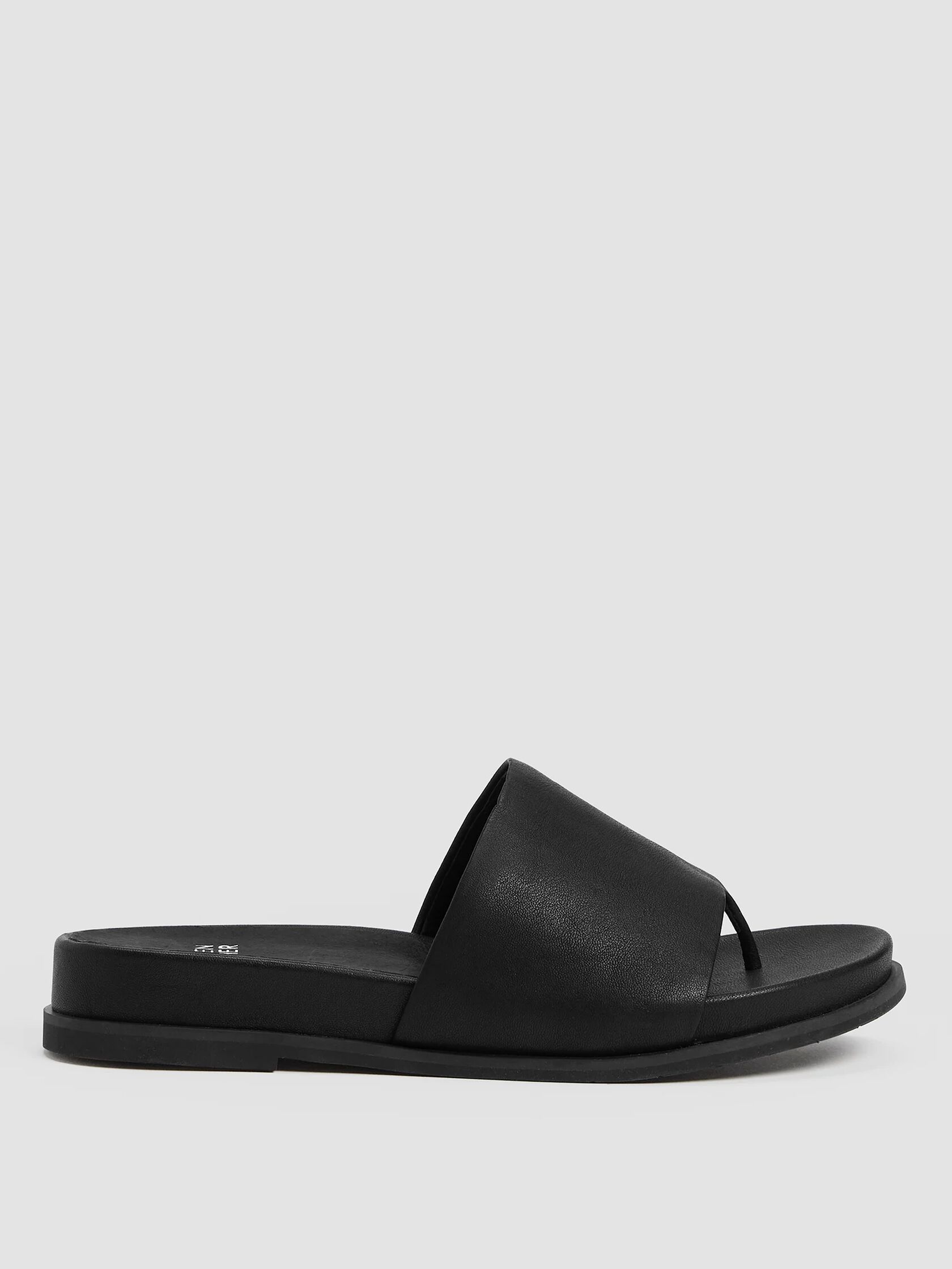 Hot Flip - Flip flops - Calf leather and fabric - Black