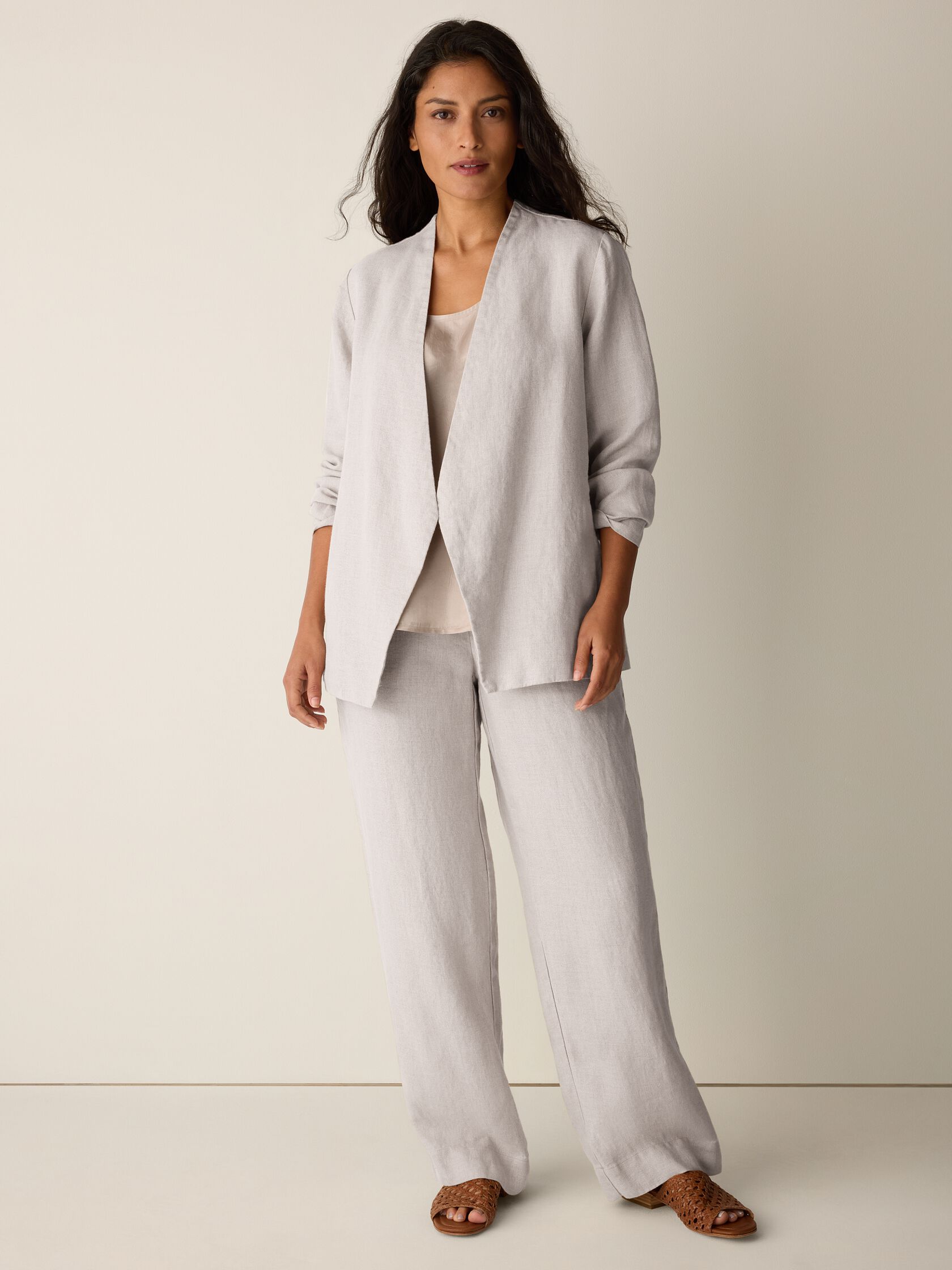 Heavy Organic Linen Angled Jacket