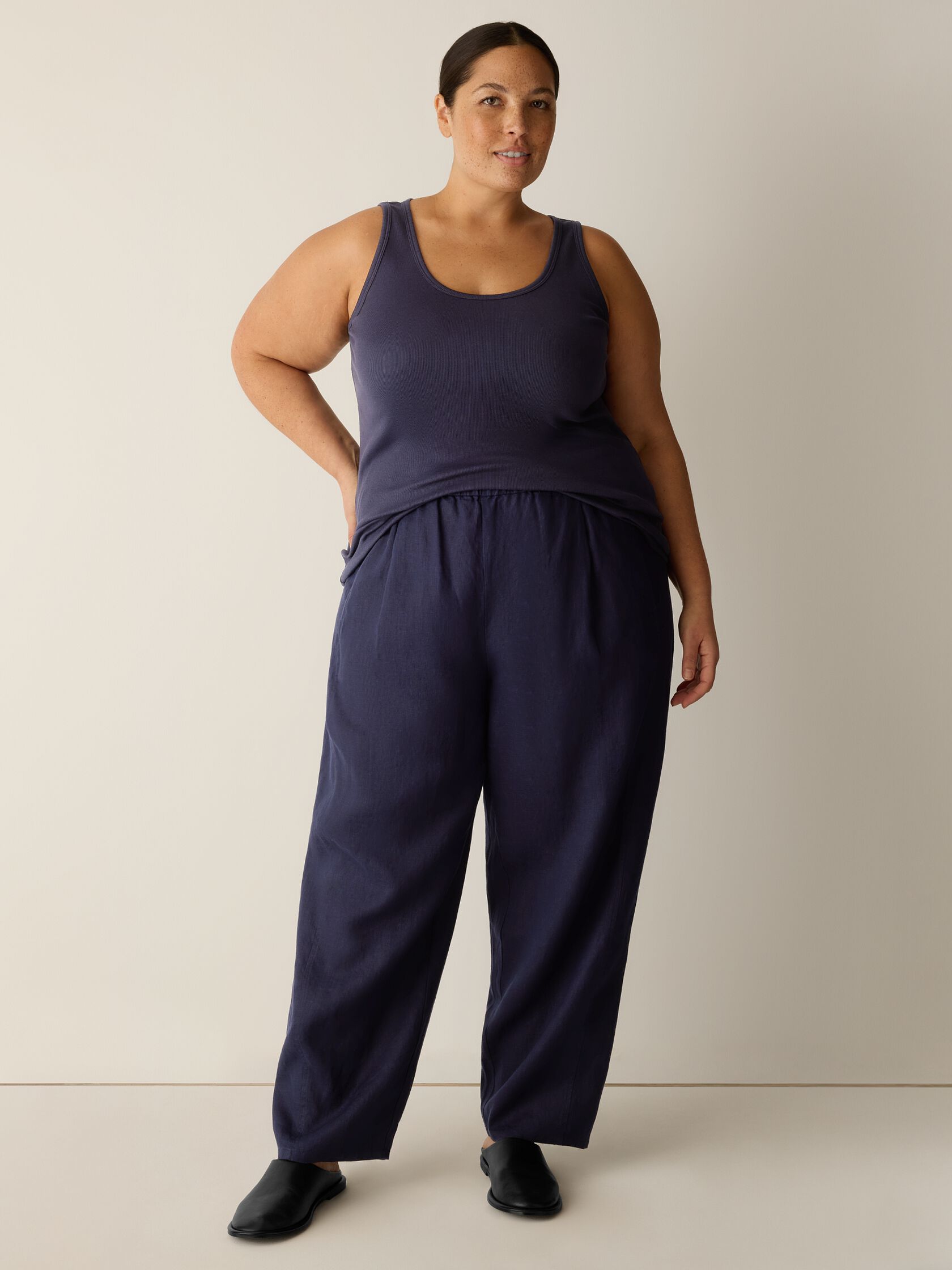 Organic Cotton Stretch Rib Scoop Neck Tank