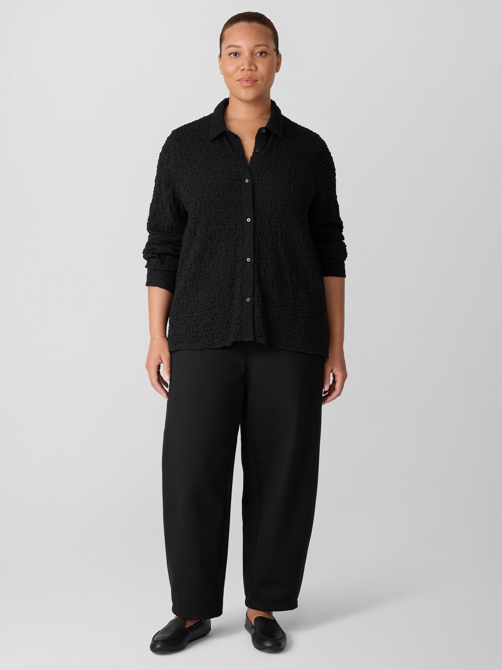 Bubble Jacquard Classic Collar Shirt