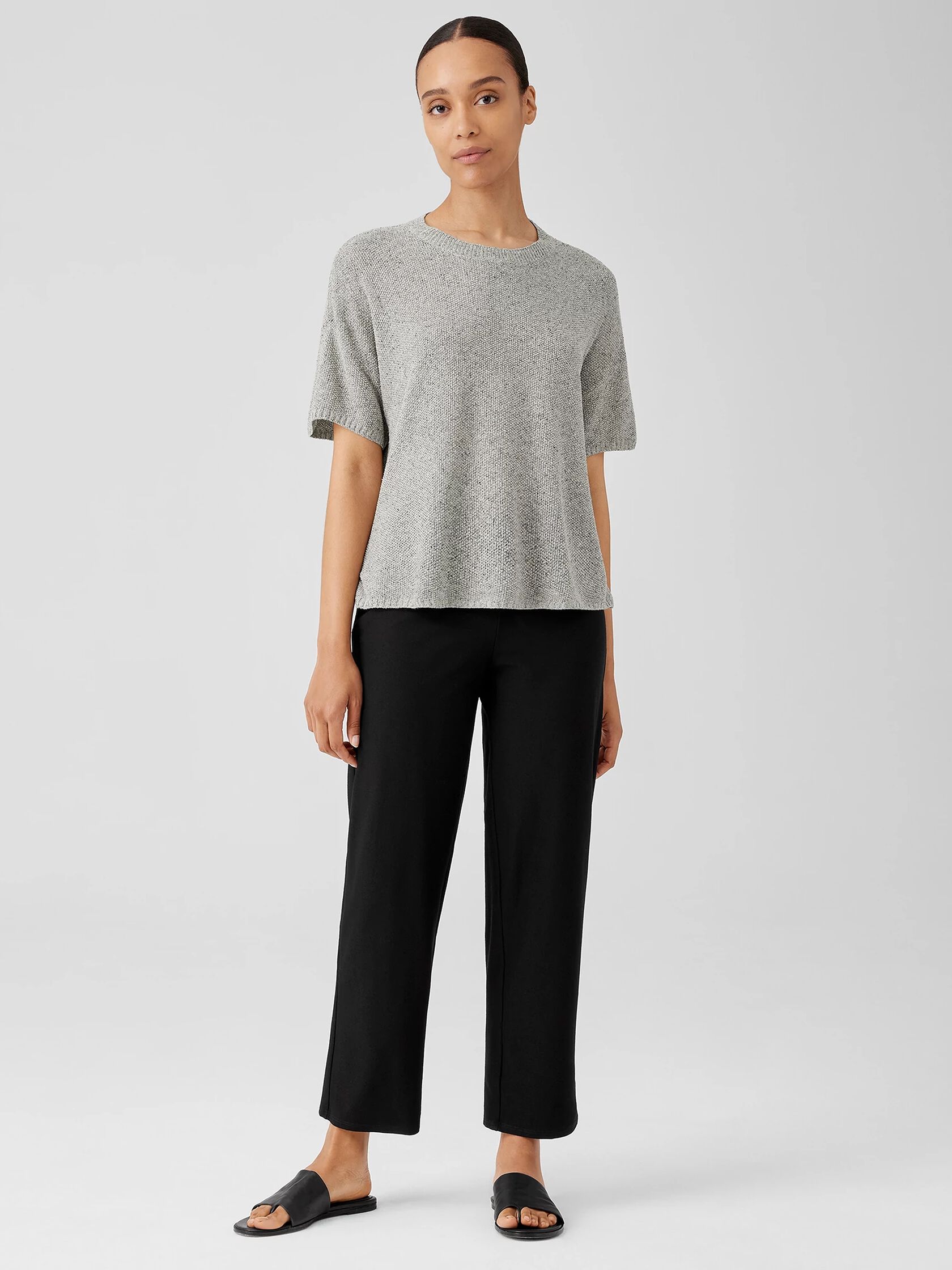 Washable Stretch Crepe Straight Pant