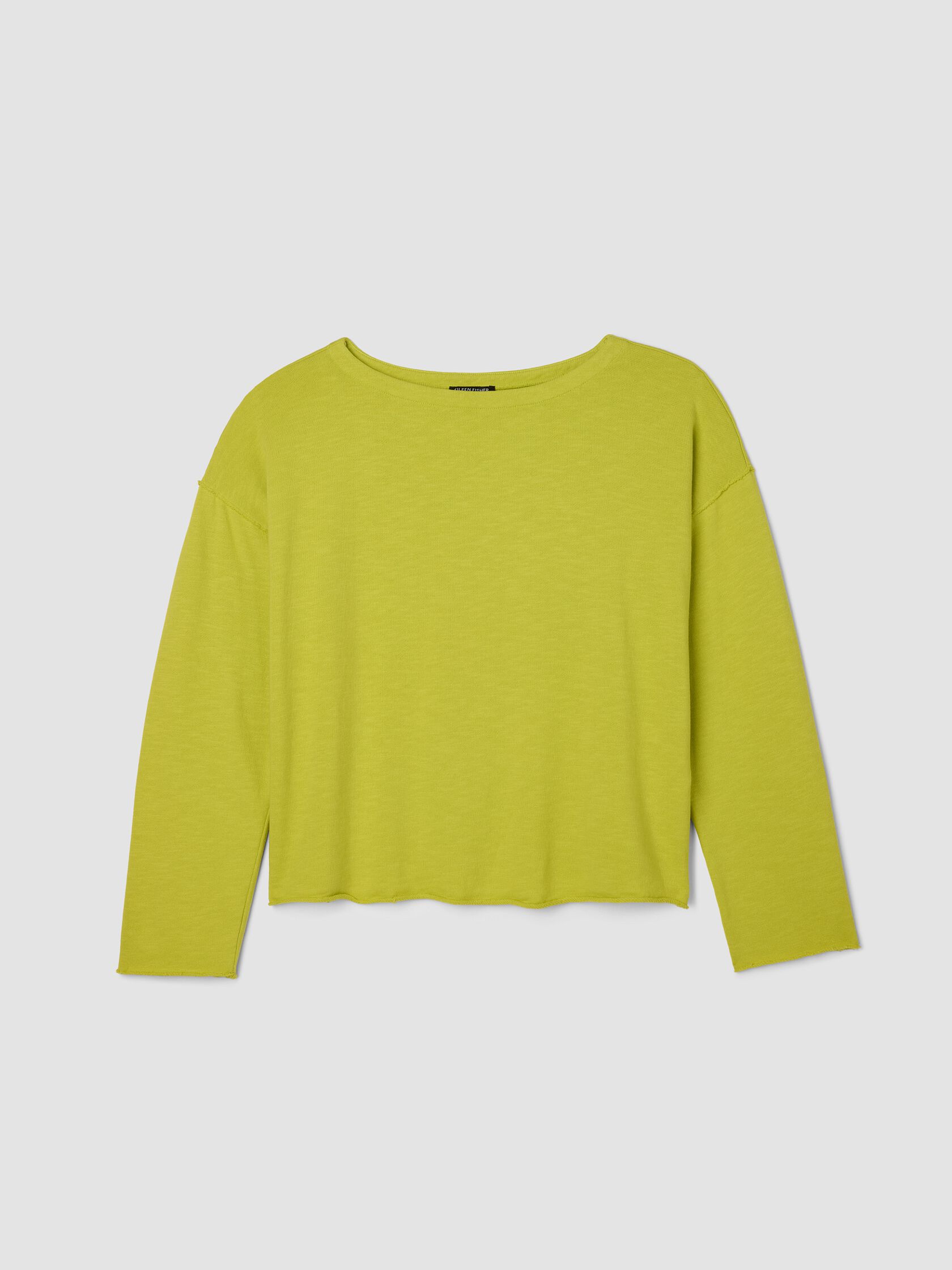 Garment-Dyed Organic Cotton Terry Funnel Neck Top
