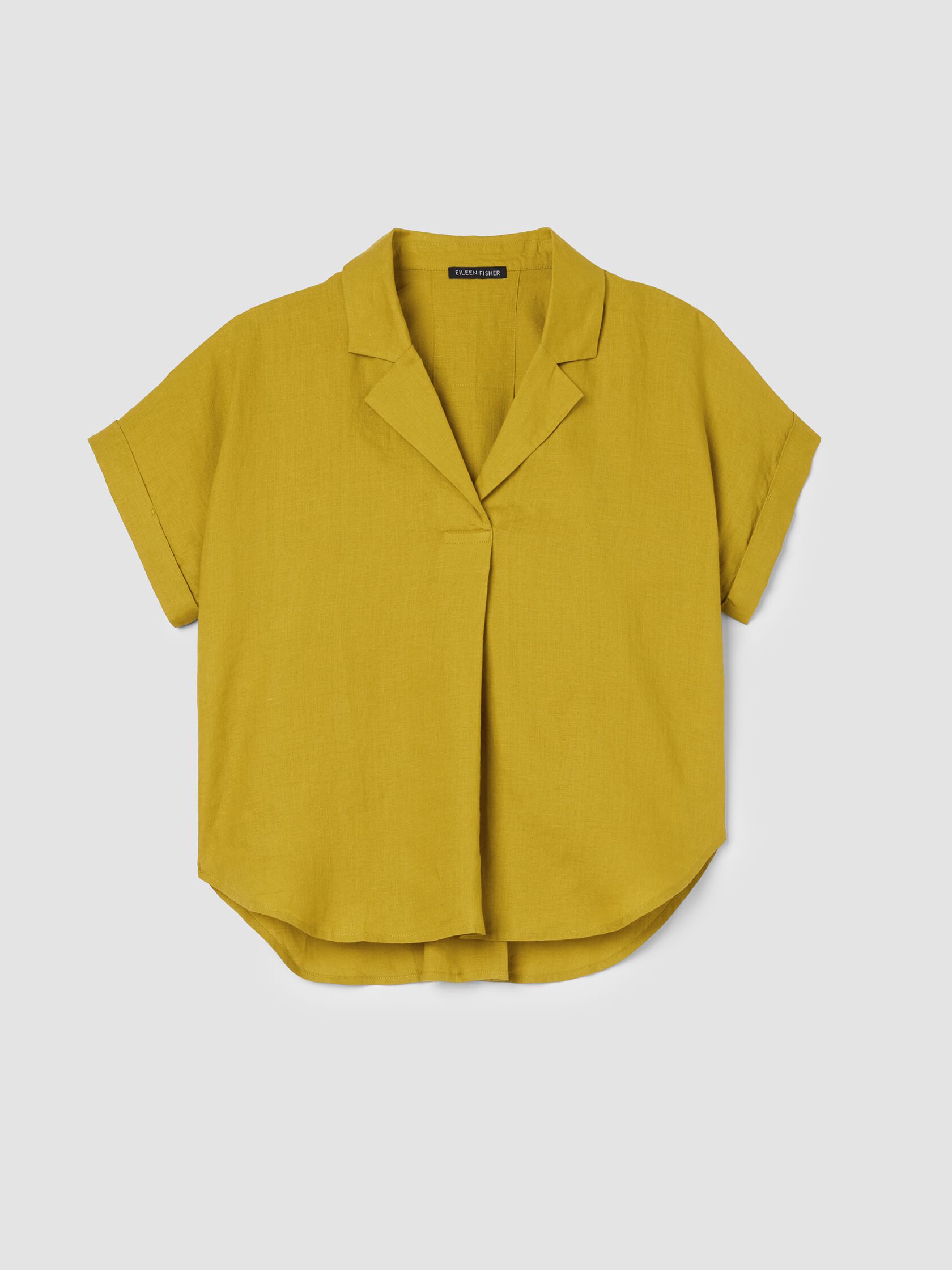 Organic Handkerchief Linen Notch Collar Top