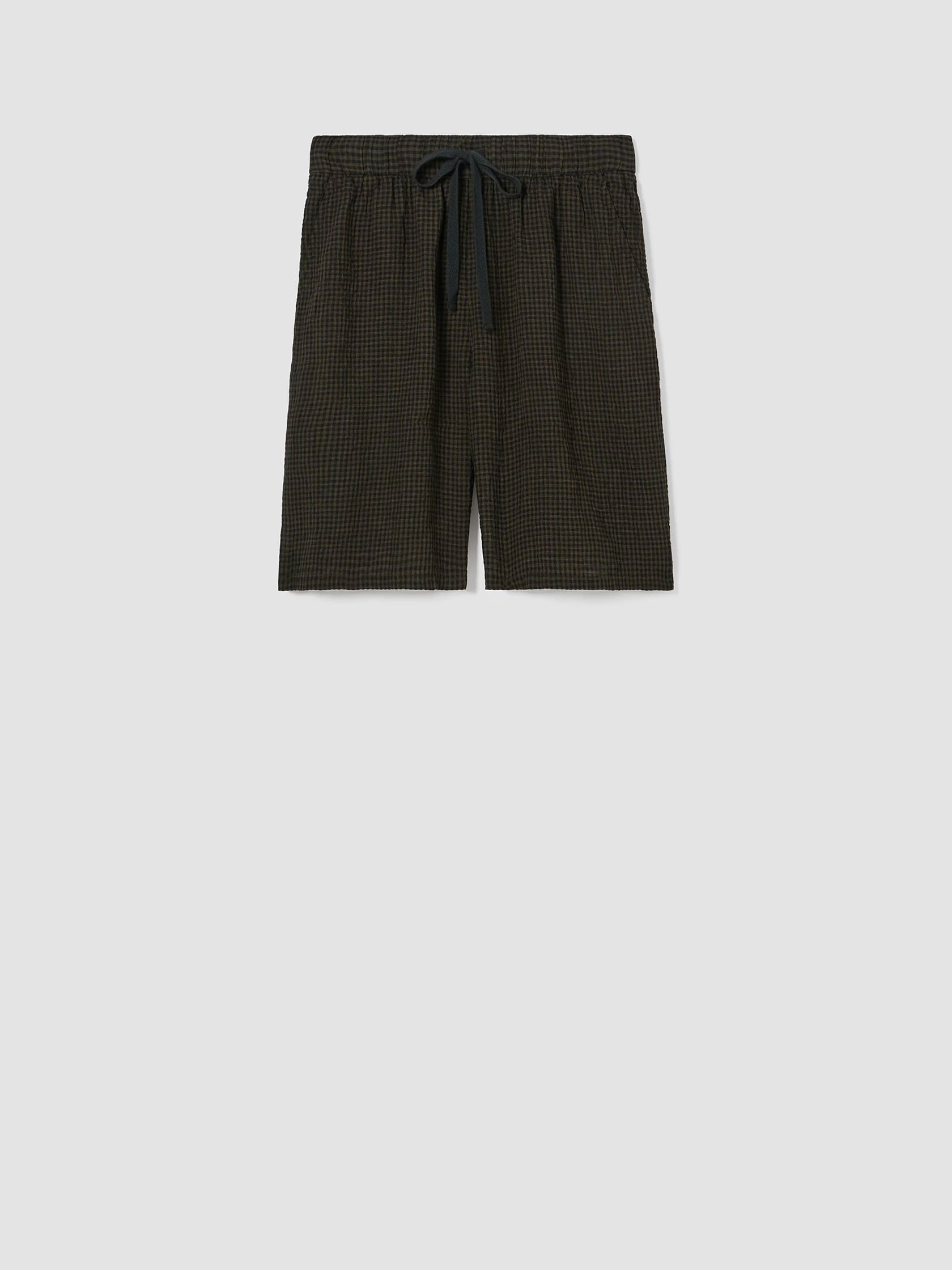 Puckered Organic Linen Shorts