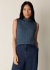 Bubble Jacquard Funnel Neck Top