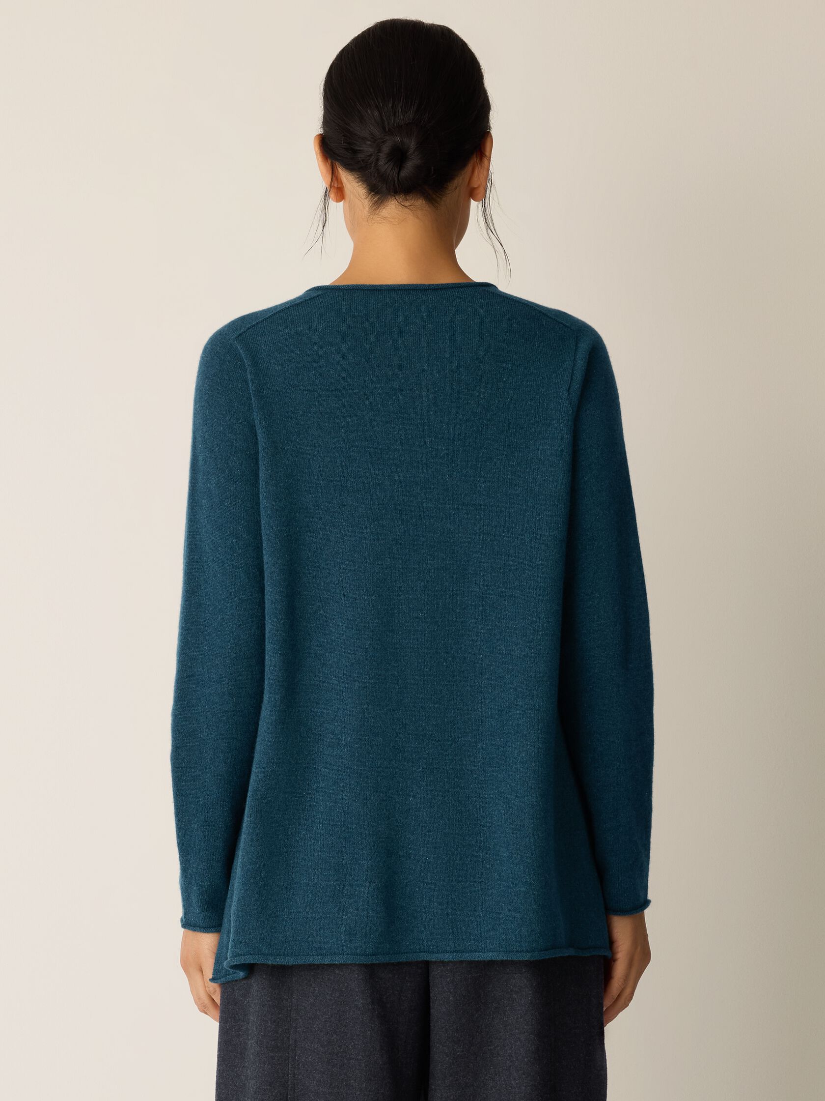 Italian Cashmere Crew Neck Long Top