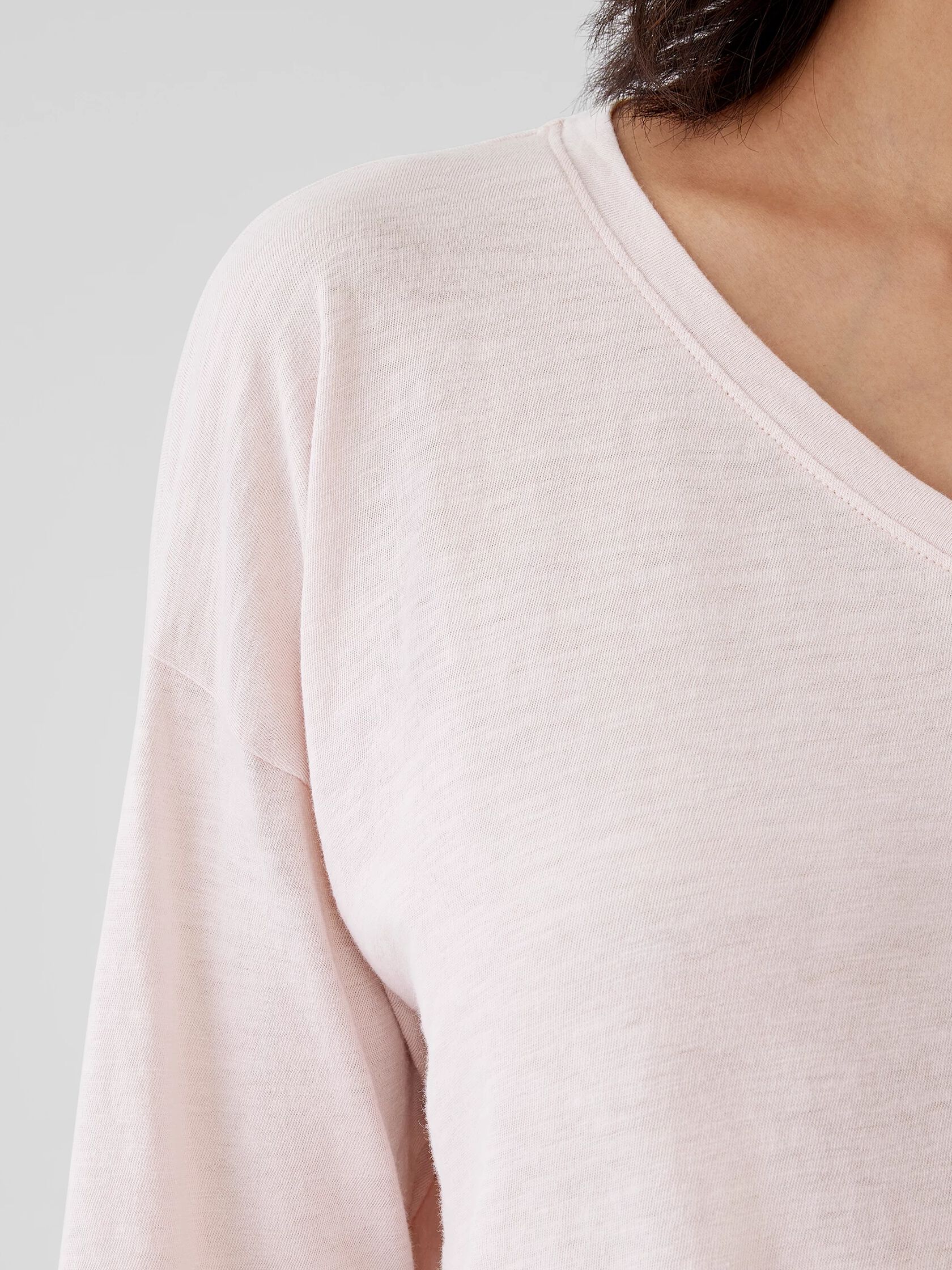 Organic Cotton Slub V-Neck Top
