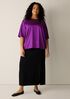 Stretch Silk Charmeuse Round Neck Top