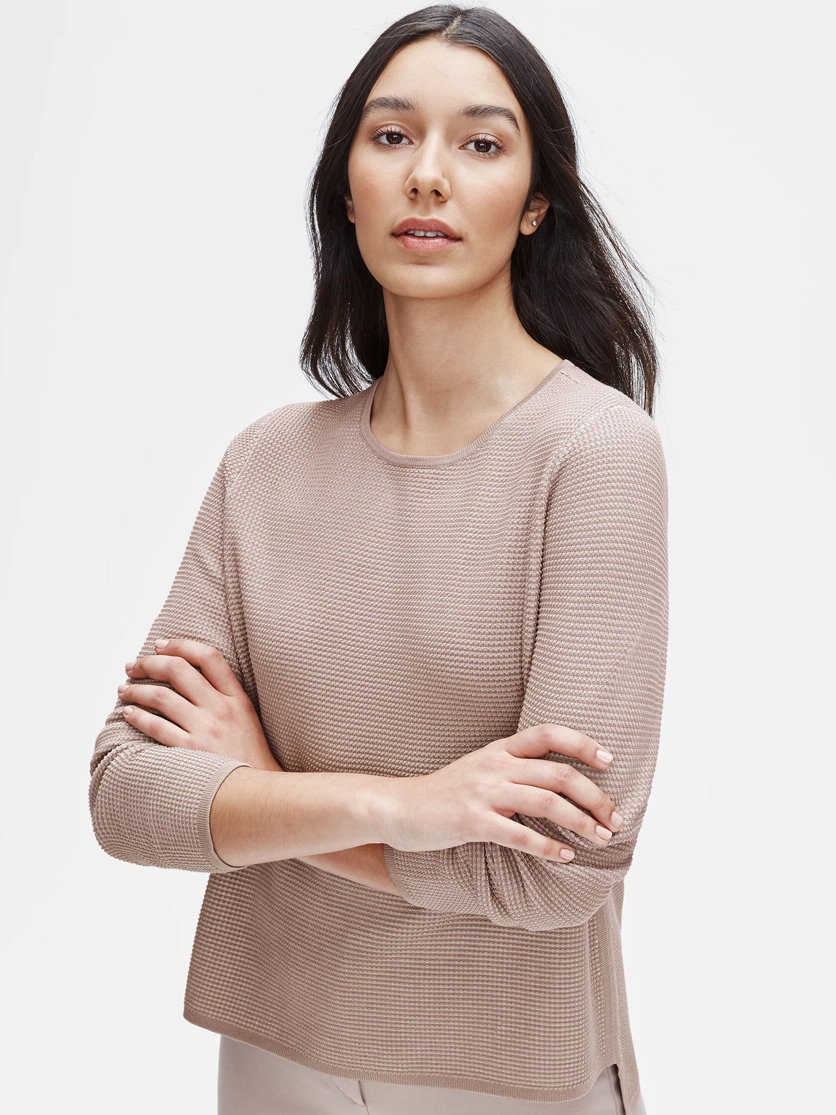 Silk & Organic Cotton Crew Neck Top