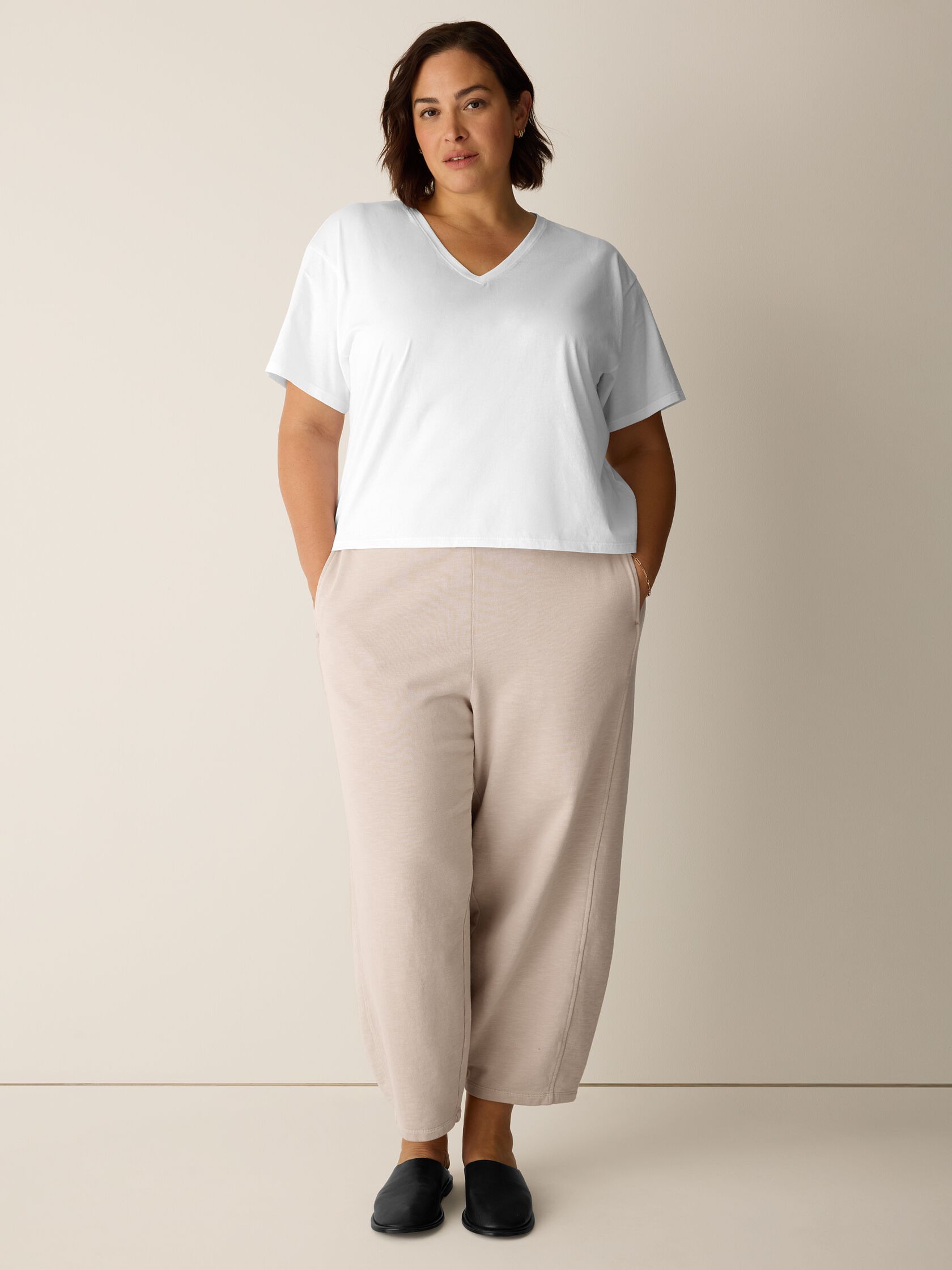 Organic Pima Cotton Jersey V-Neck Tee