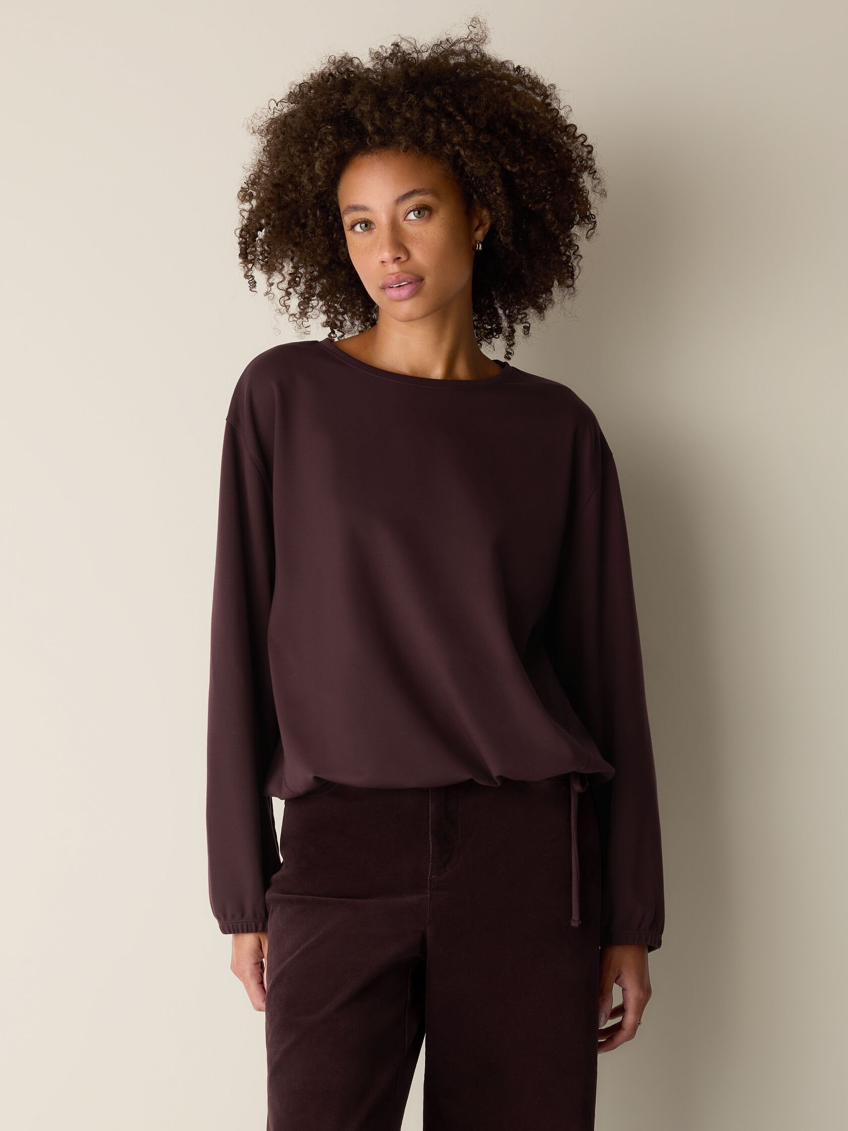 Lightweight Ponte Round Neck Top