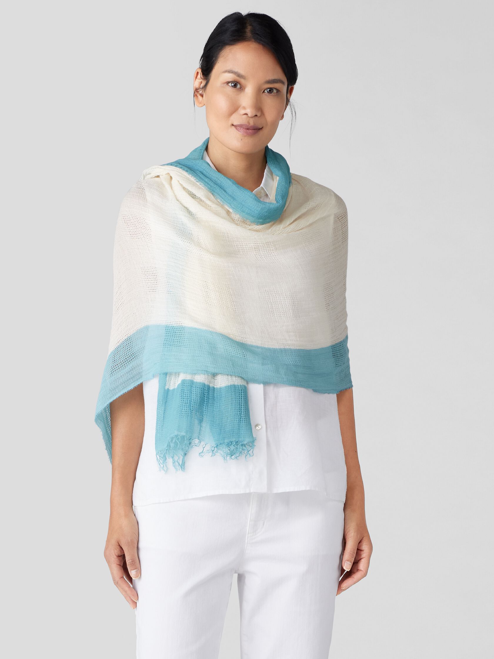Painted Cotton Gauze Scarf