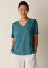 Organic Cotton Slubby Jersey V-Neck Tee