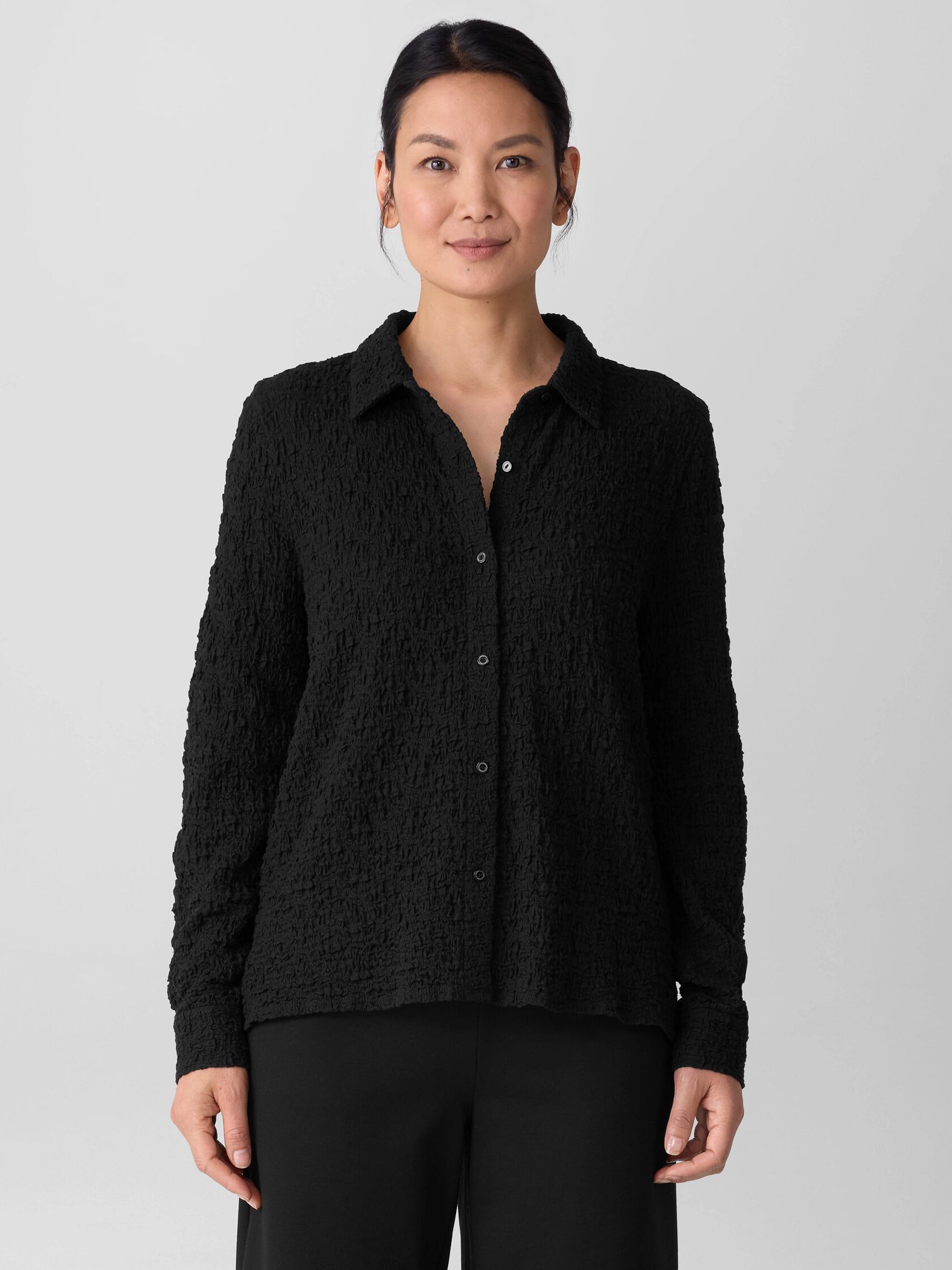 Bubble Jacquard Classic Collar Shirt