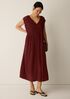 Silk Crepe de Chine V-Neck Dress