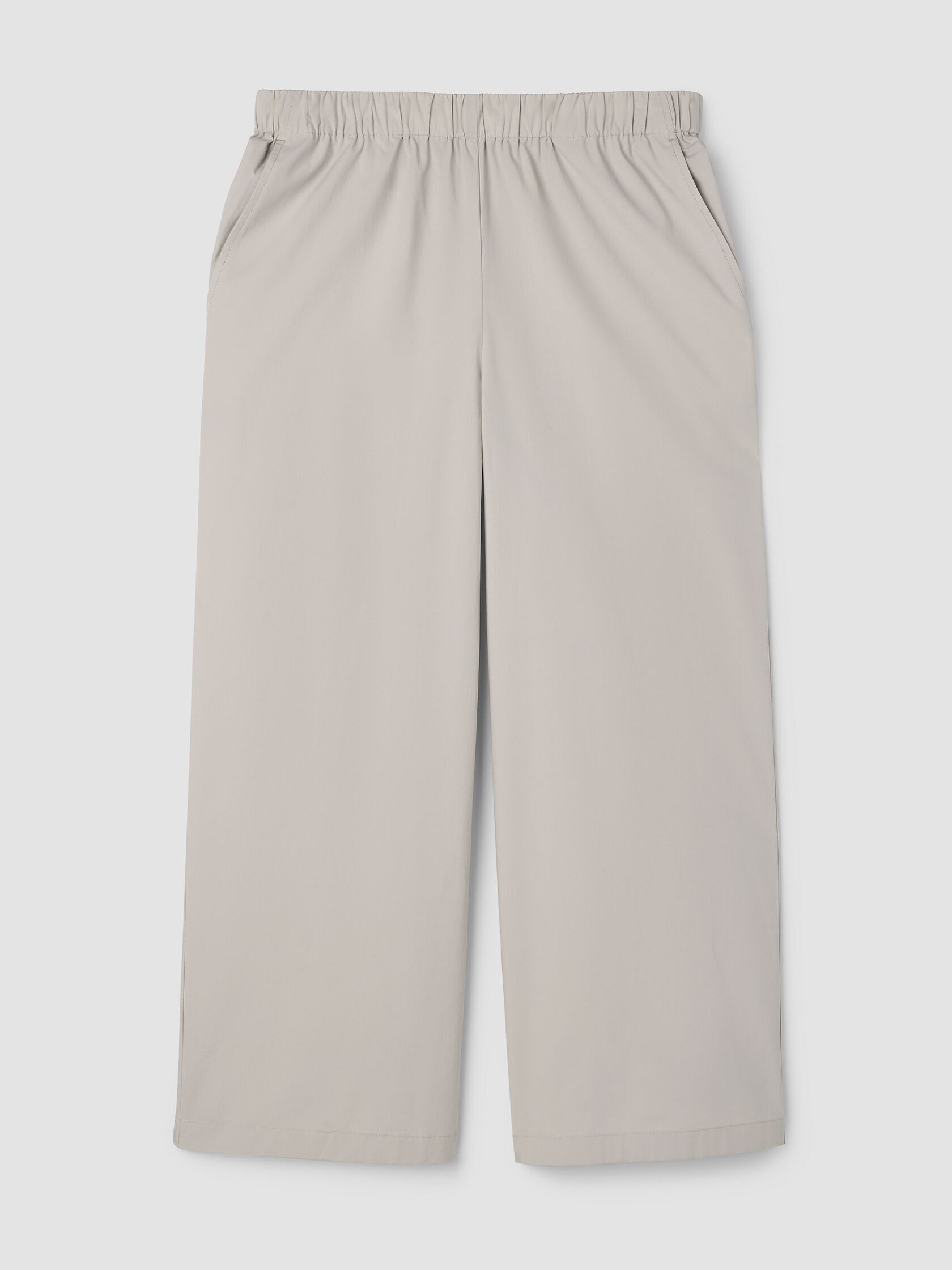 Stretch Organic Cotton Poplin Wide-Leg Pant