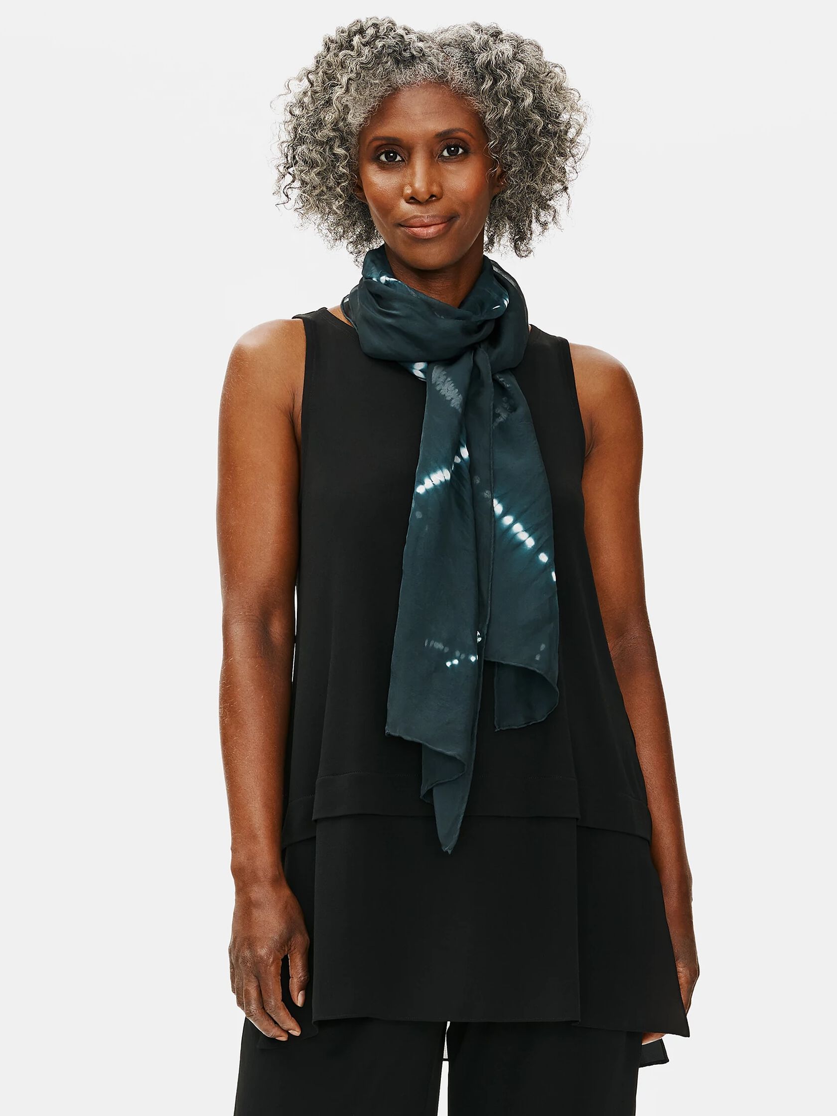 Silk Shibori Dash Scarf