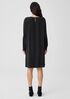 Silk Georgette Crepe Crew Neck Dress