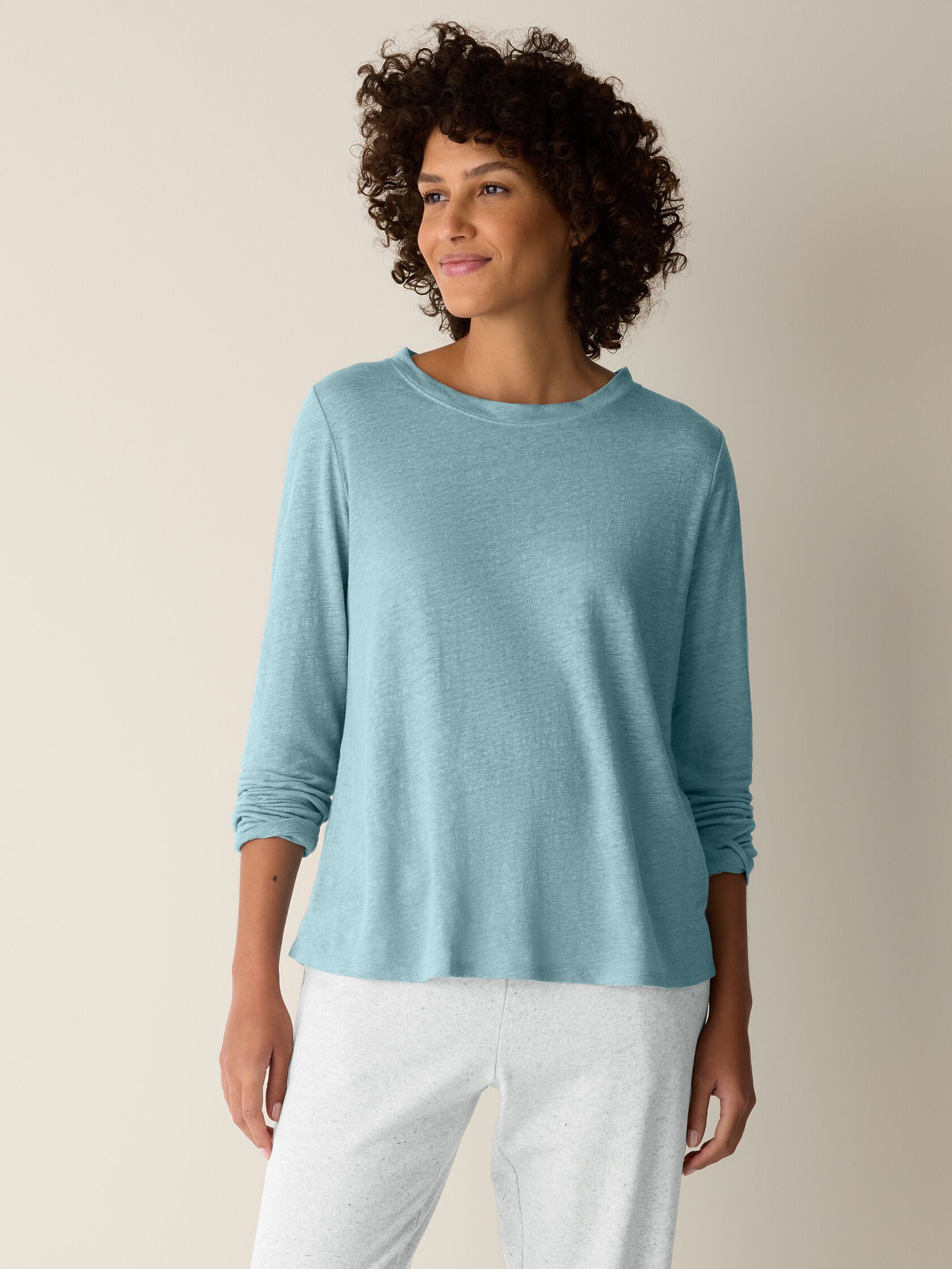 Organic Linen Jersey Long-Sleeve Tee