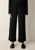 Waffle Cotton Blend Doubleknit Wide-Leg Pant