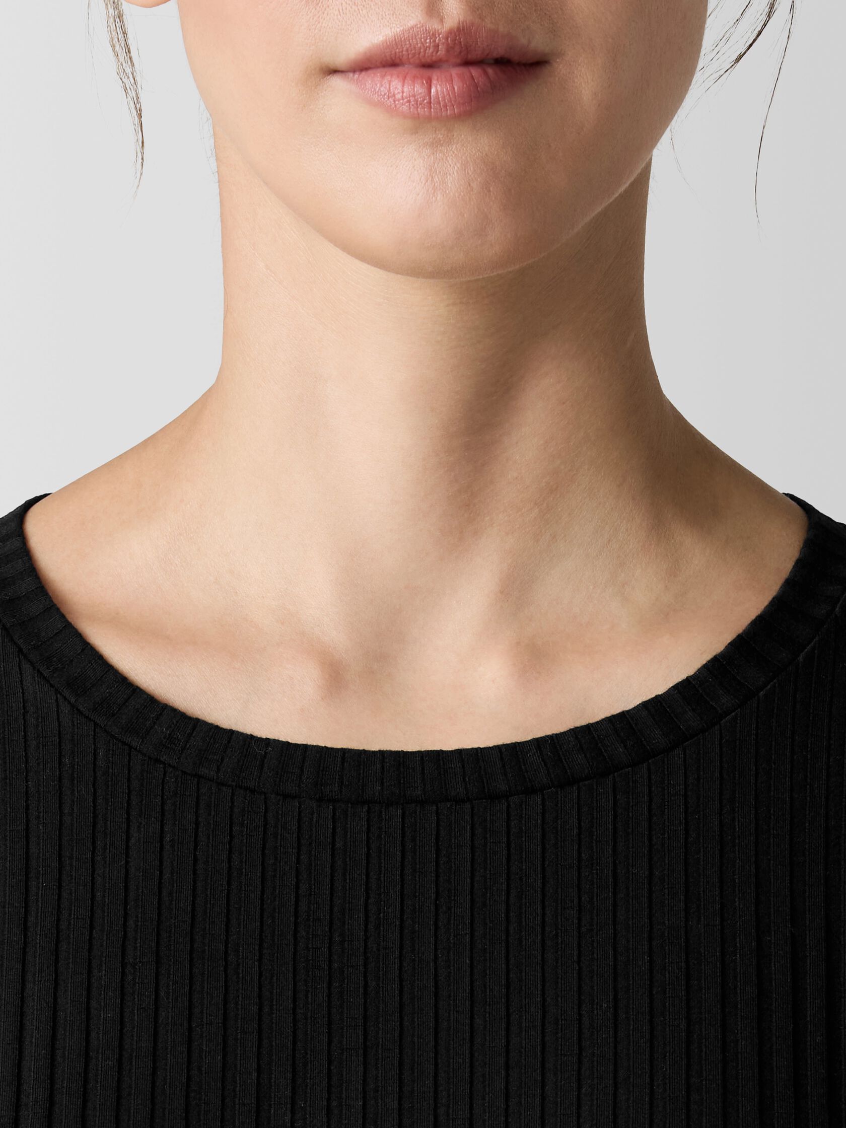 Textured Stretch Rib Crew Neck Dress