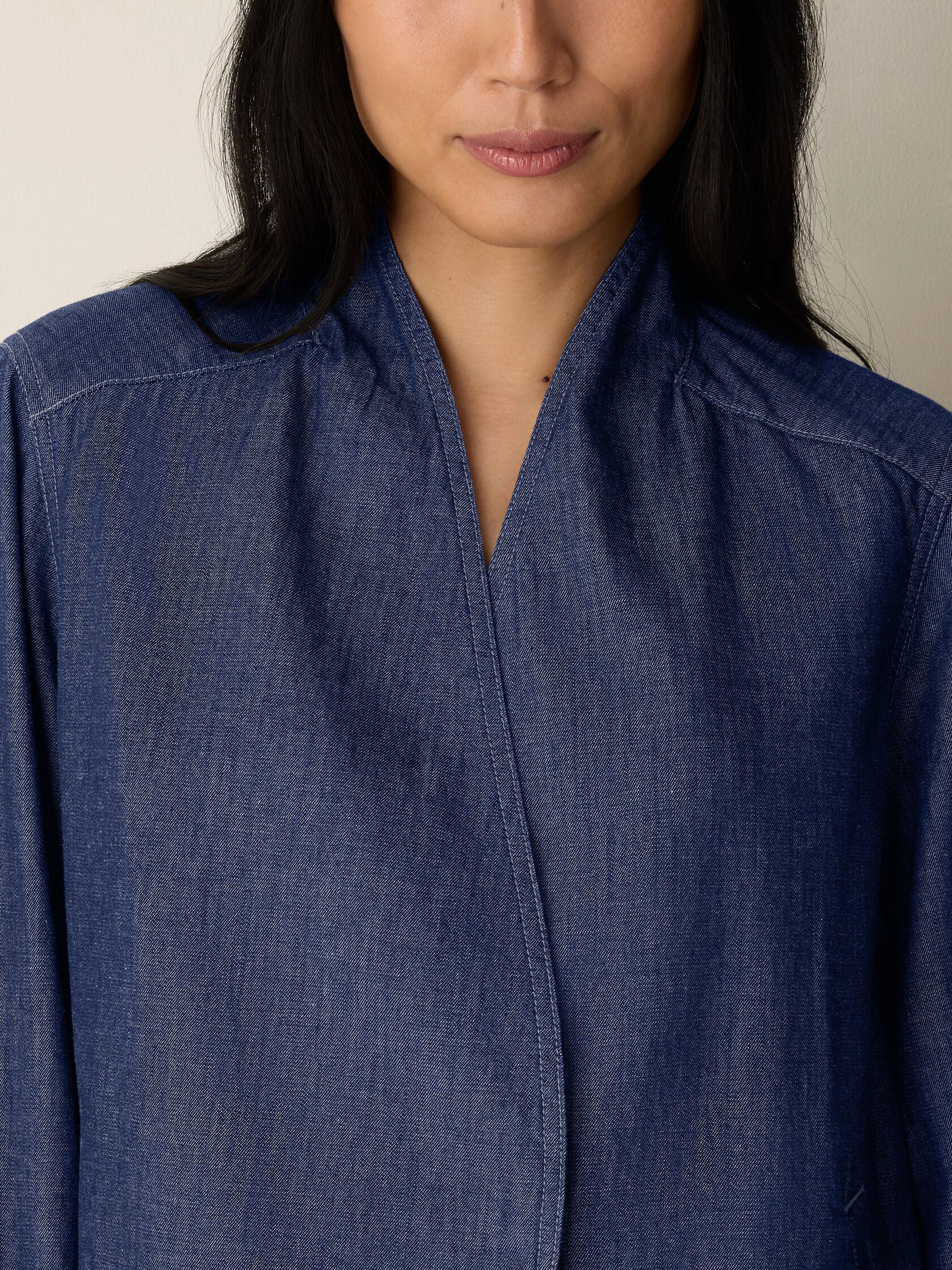 Lightweight Organic Cotton Denim Curved Jacket
