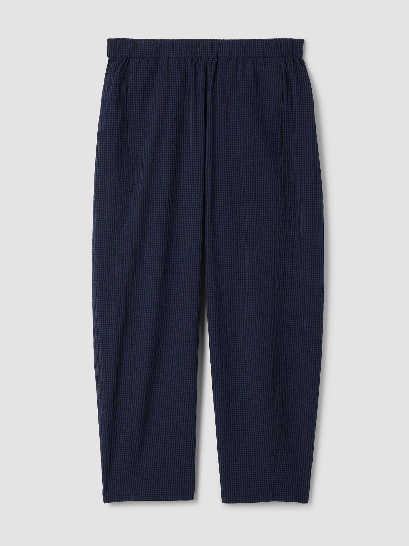 Organic Cotton Pucker Check Lantern Pant