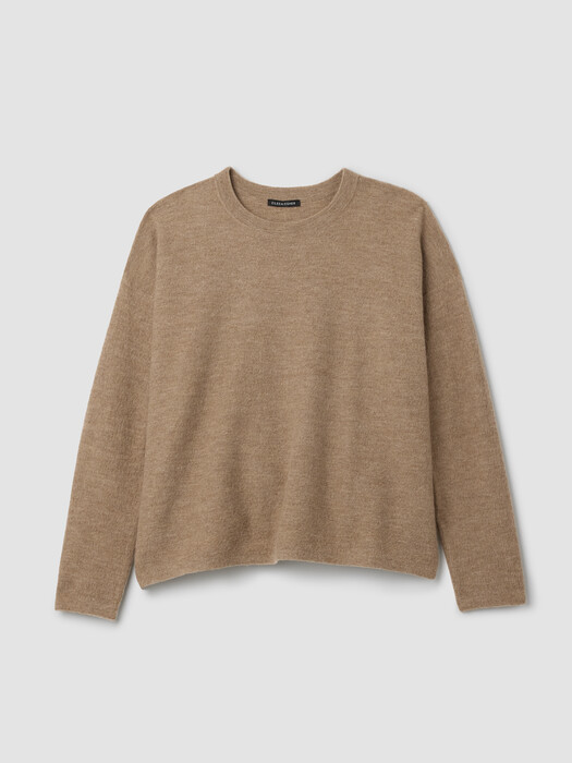 Fine Felted Wool Crew Neck Top in Regenerative Wool