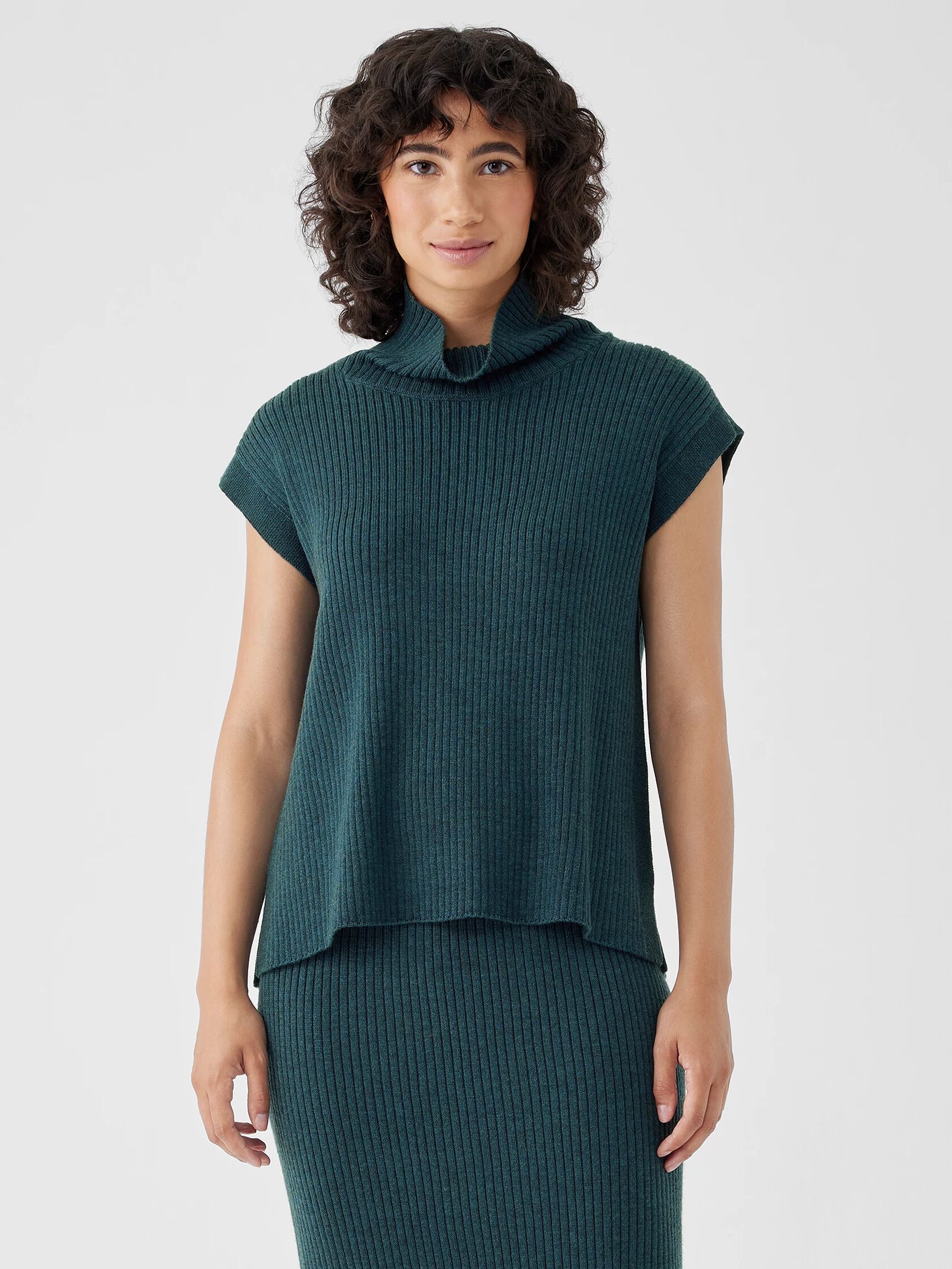 Merino Turtleneck Top in Regenerative Wool