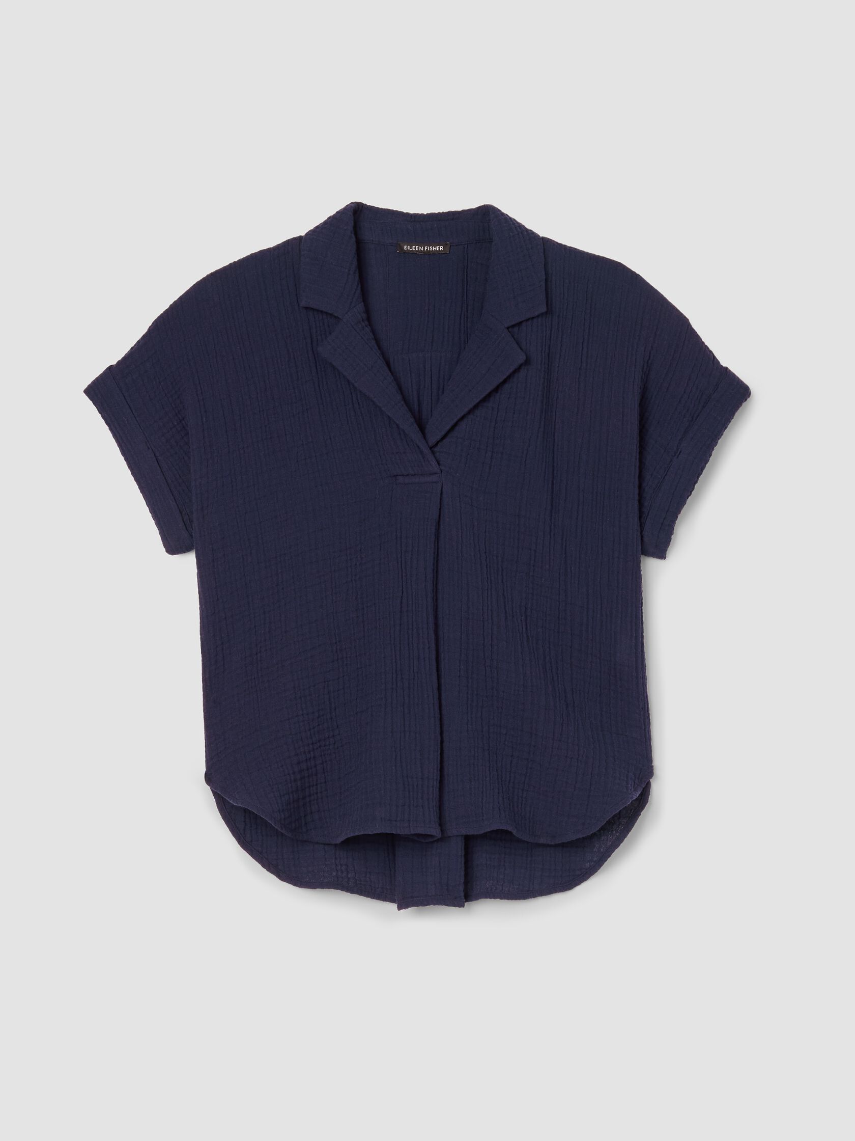 Organic Cotton Lofty Gauze Notch Collar Top