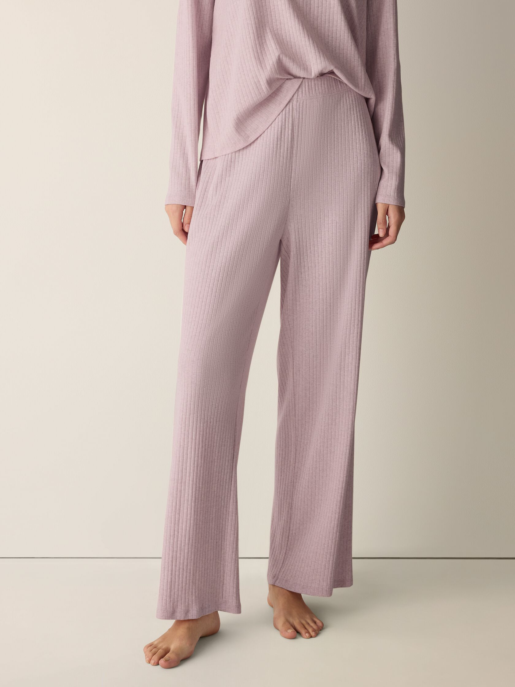 Organic Cotton Rib Straight Sleep Pant
