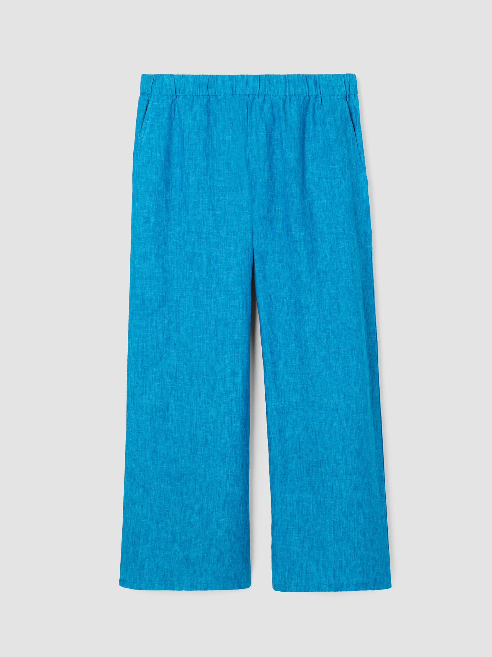 Washed Organic Linen D&eacute;lav&eacute; Wide-Leg Pant