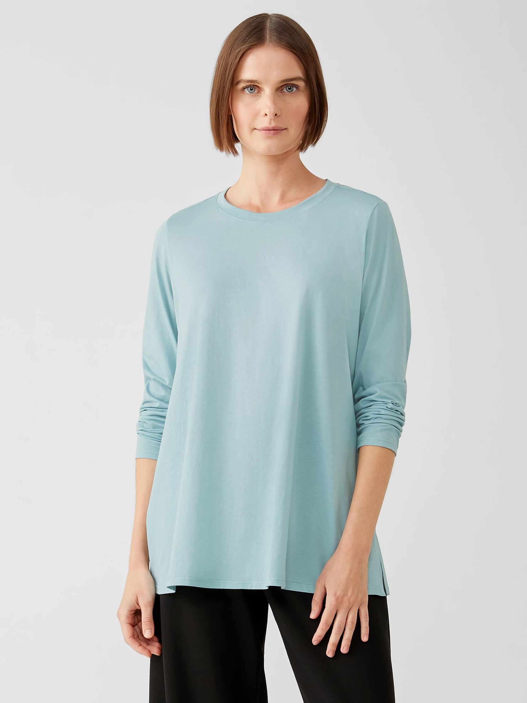 Organic Cotton Easy Jersey Crew Neck Top