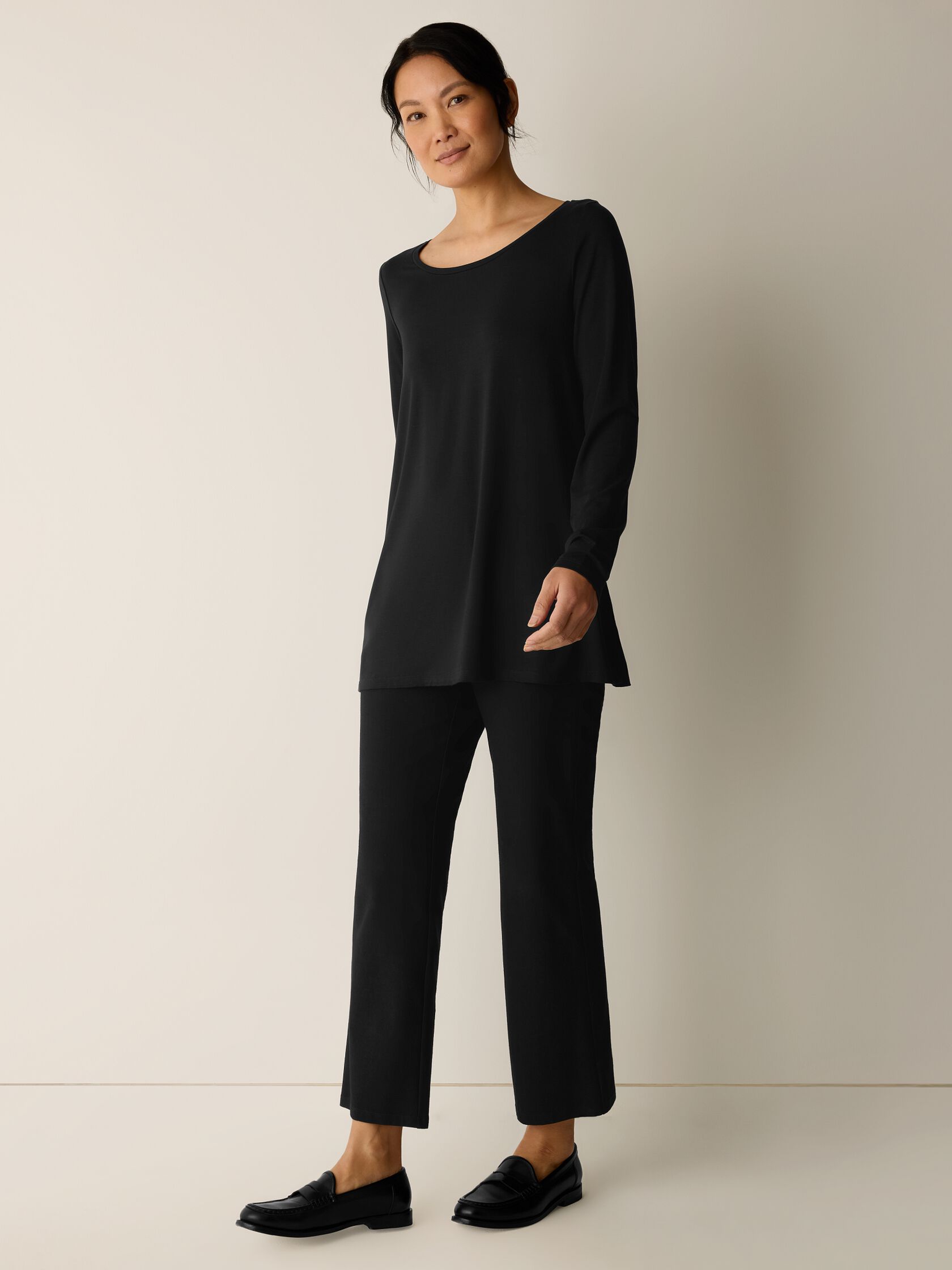 Fine Jersey Ballet Neck Long Top