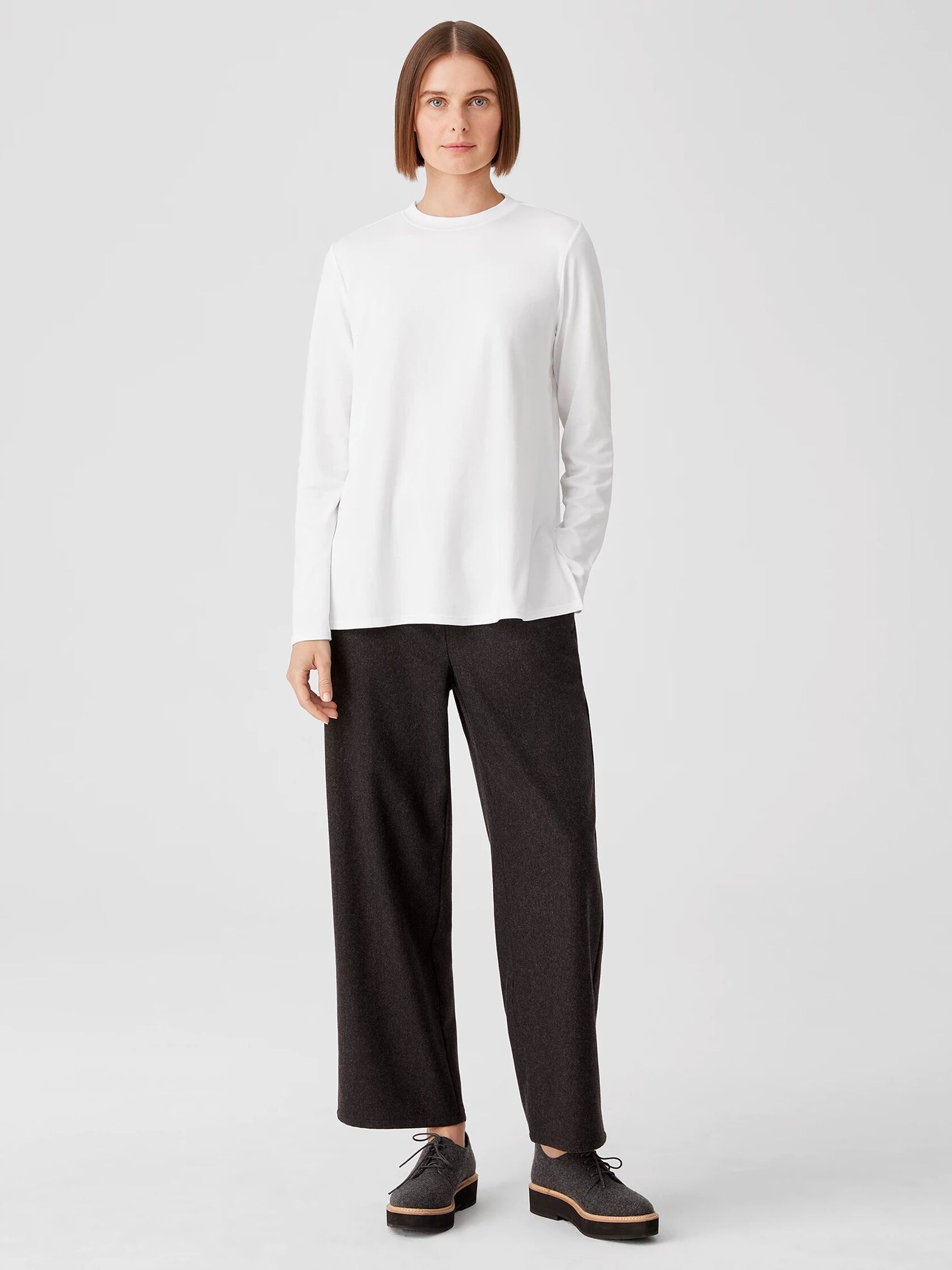 Organic Pima Cotton Interlock Mock Neck Top
