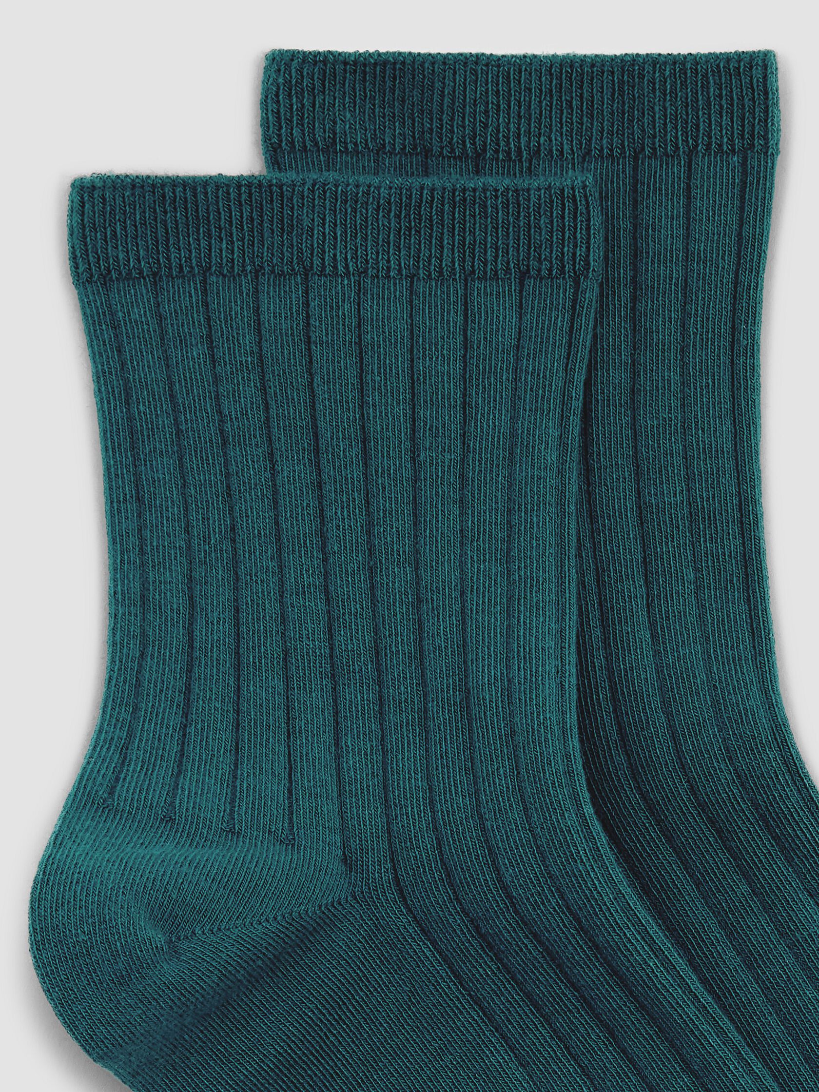 Cotton Wide-Rib Short Crew Sock