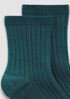 Cotton Wide-Rib Short Crew Sock