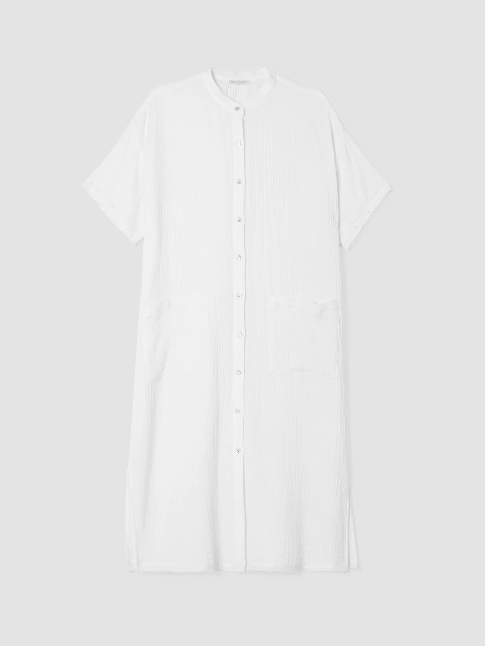 Organic Cotton Gauze Mandarin Collar Dress