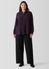 Silk Georgette Crepe Classic Collar Shirt