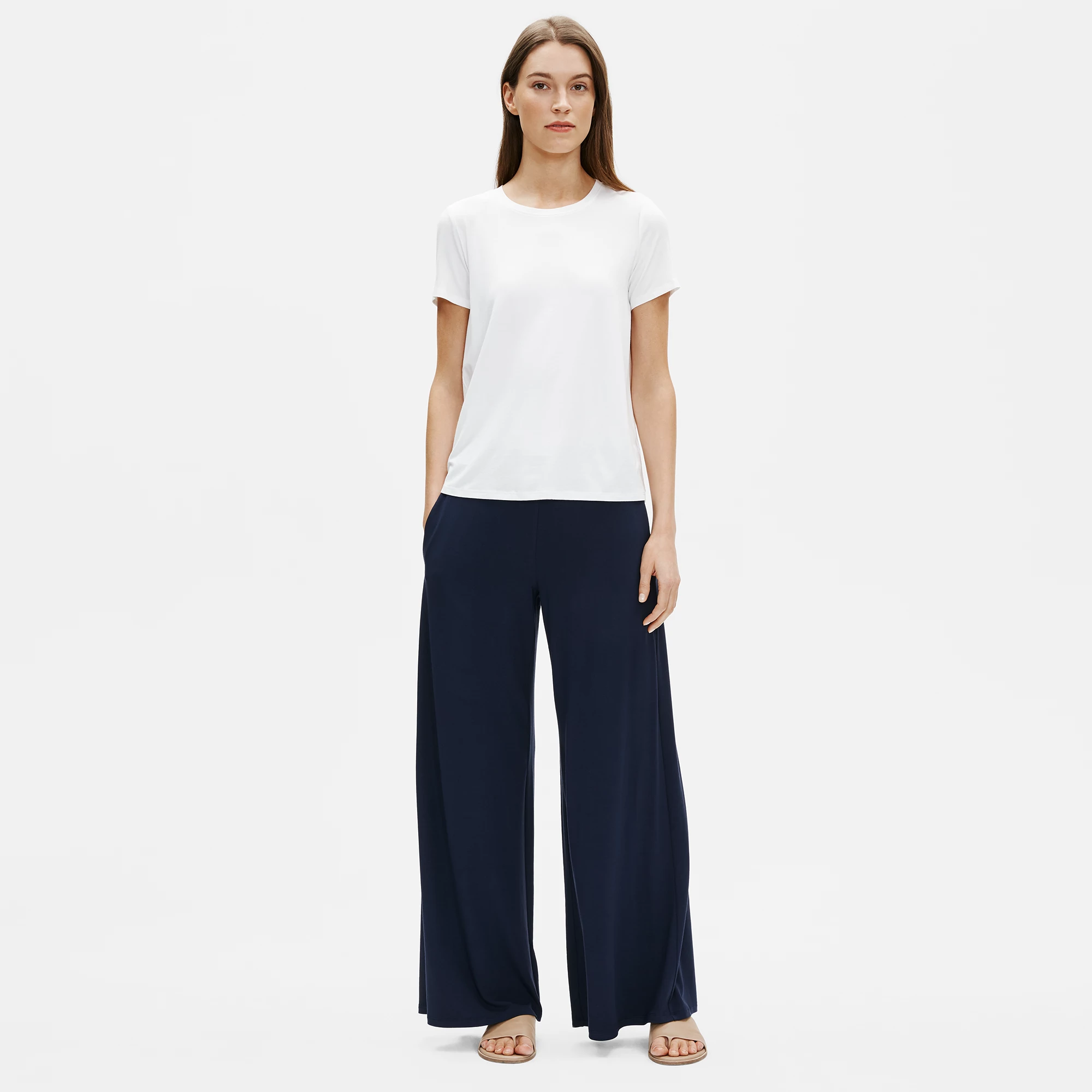 Viscose Jersey Wide-Leg Pant | EILEEN 