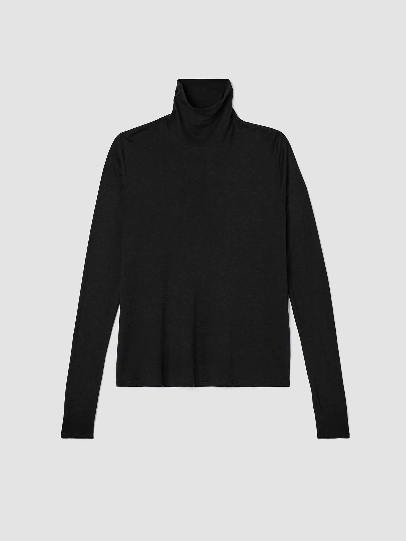 Pima Cotton Blend Turtleneck Top