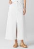 Garment-Dyed Organic Cotton Denim A-Line Skirt