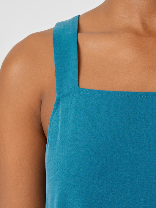 eileen fisher square neck silk dress Square Neck Organic Linen Dress (Women)