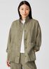 Washed Organic Linen Delave Stand Collar Jacket