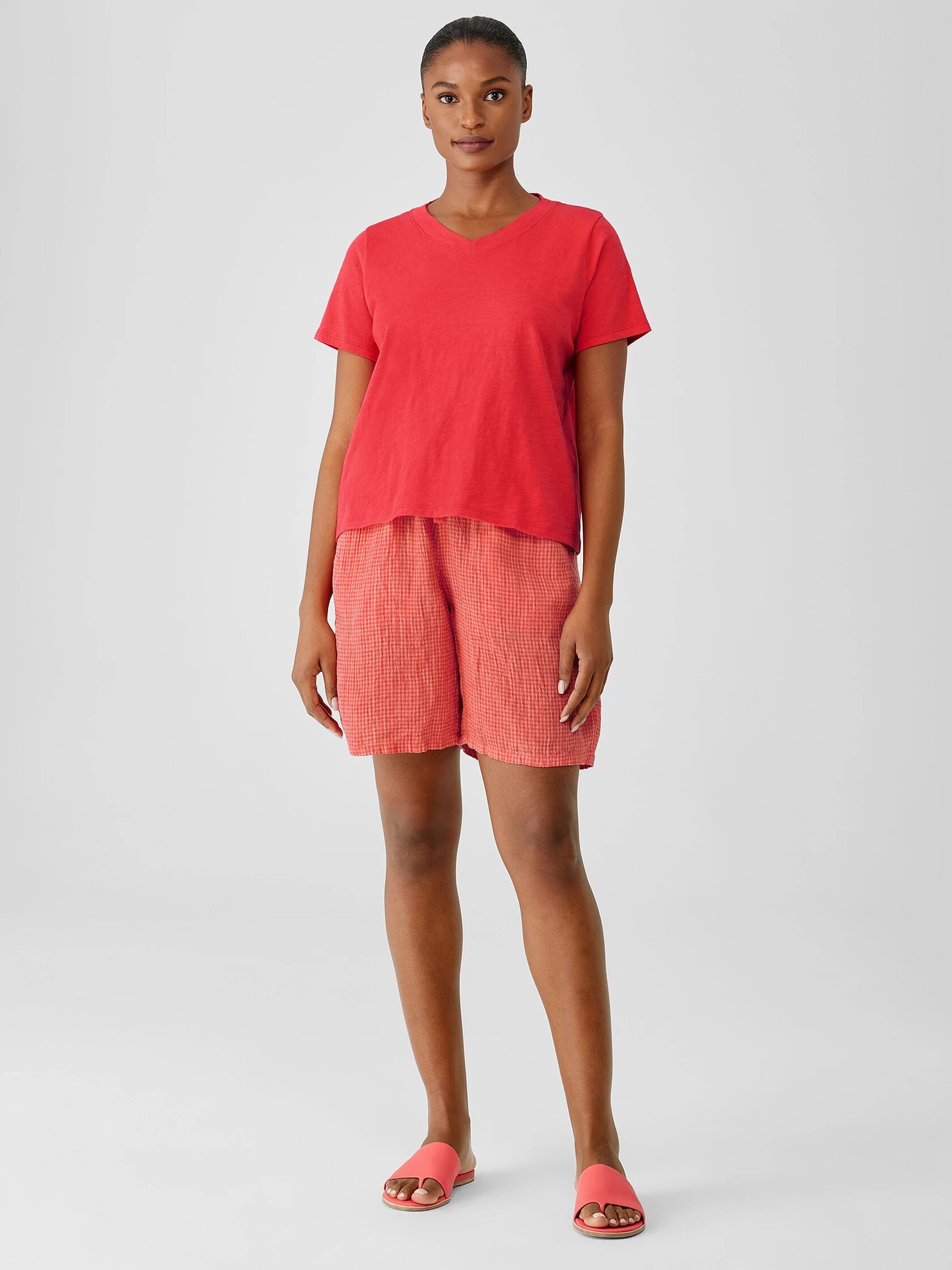 Organic Cotton Slub V-Neck Tee