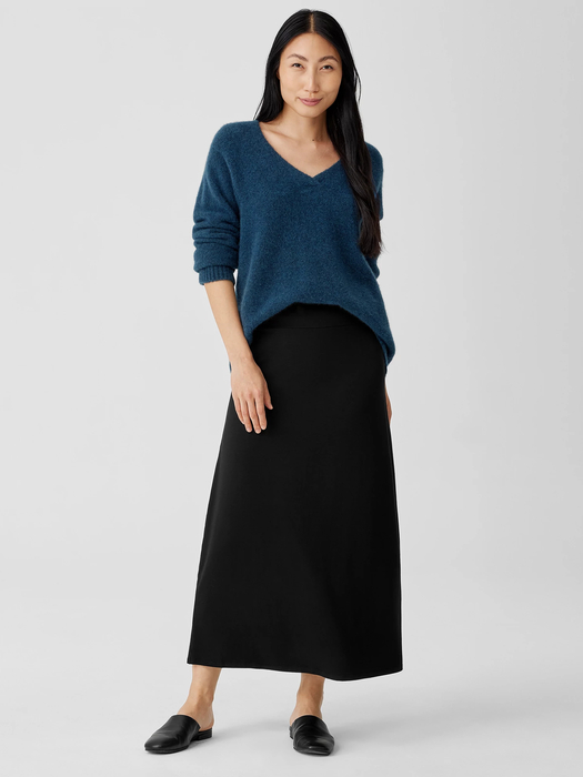 Stretch Jersey Knit A-Line Skirt