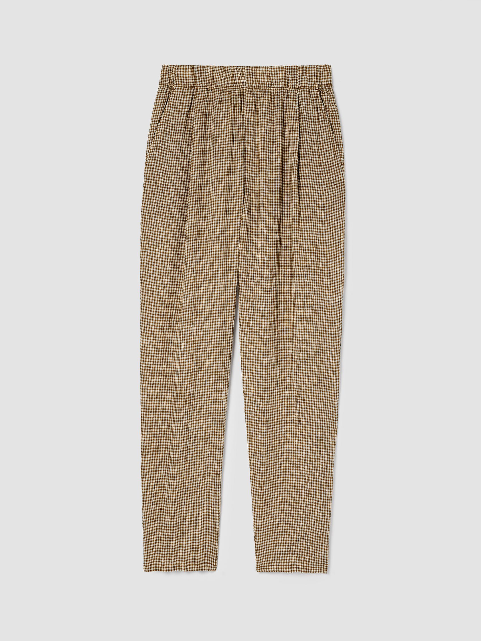 Puckered Organic Linen Tapered Pant